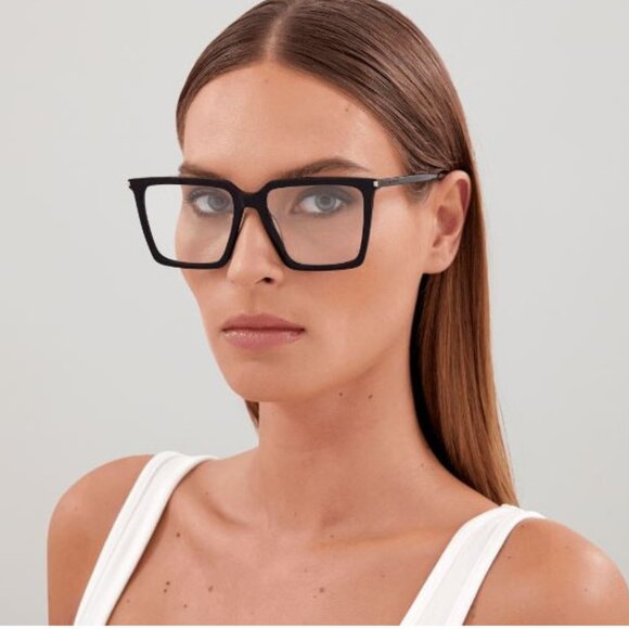 NEW SL474 OPT 001 SAINT LAURENT BLACK WOMEN SAINT LAURENT EYEGLASSES - Picture 2 of 10